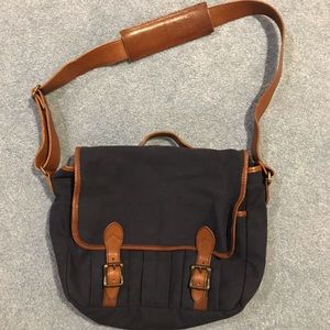 Club Monaco Messenger Bag- Leather & Canvas